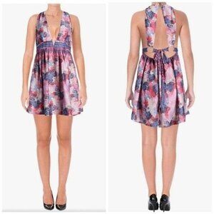 Free People Womens Daydreamin Printed Sleeveless Casual Dress Purple Medium